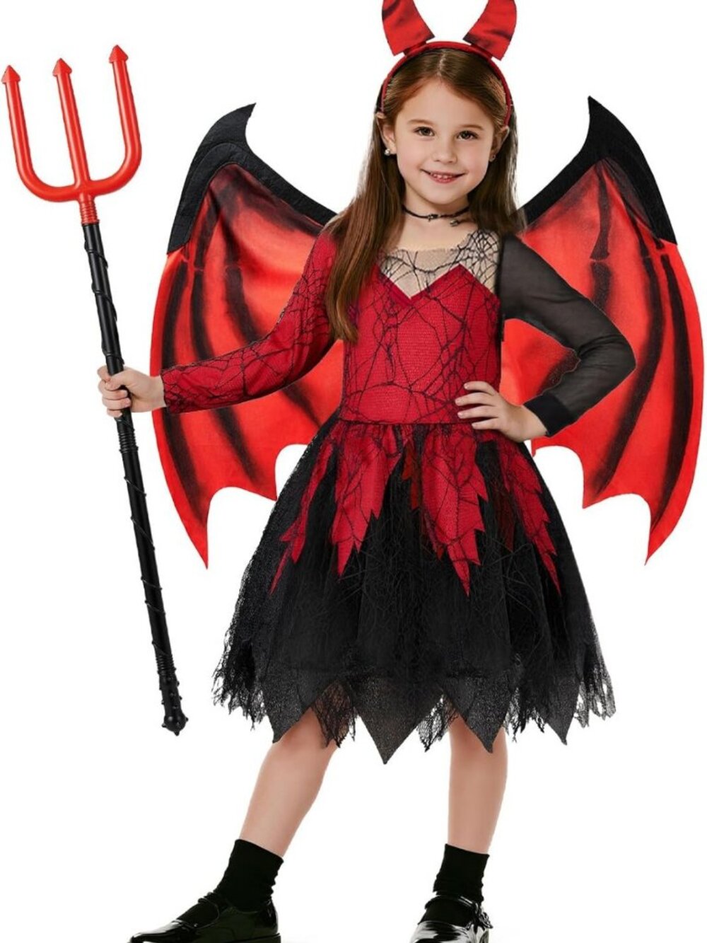 Girls Devil Costume - Vampire Dress for Kids & Toddlers - Halloween Outfit